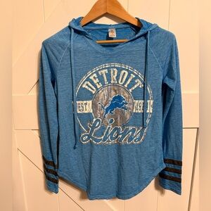NFL Detroit Lions Women’s Hoodie sweatshirt Blue Heathered Football Game Day S